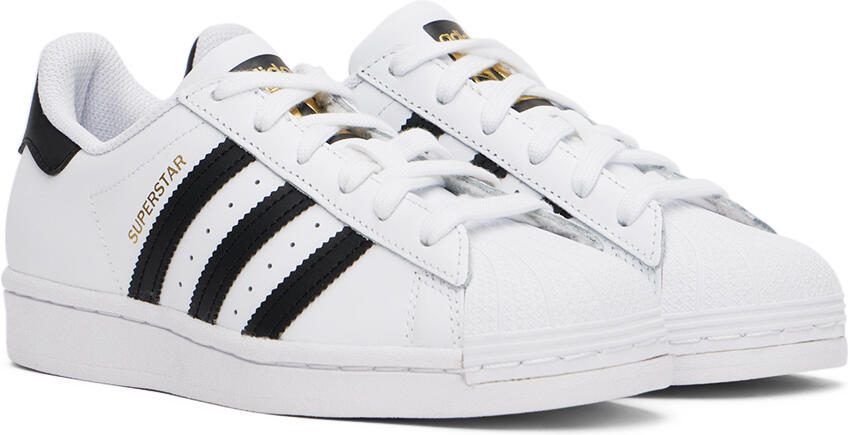 Adidas Kids White  Black Superstar Big Kids Sneakers - Picture 2