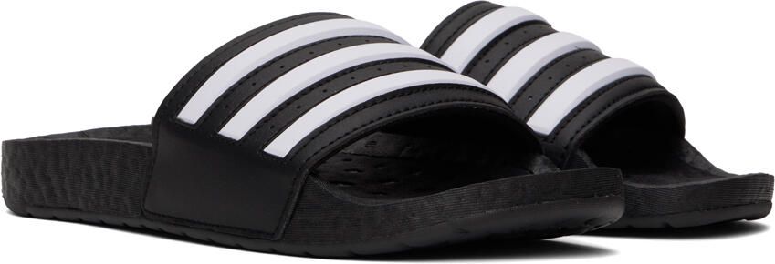 Adidas Originals Black  White Adilette Boost Slides - Picture 2