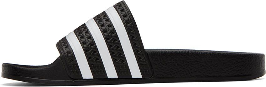 Adidas Originals Black  White Adilette Slides - Picture 4