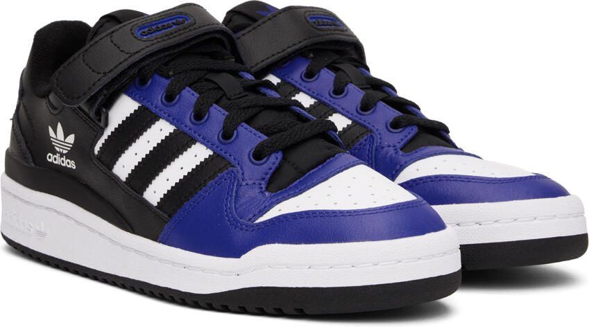 Adidas Originals Black  Blue Forum Low Sneakers - Picture 2
