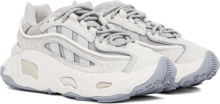 Adidas Originals Gray  White Oznova Sneakers - Picture 2
