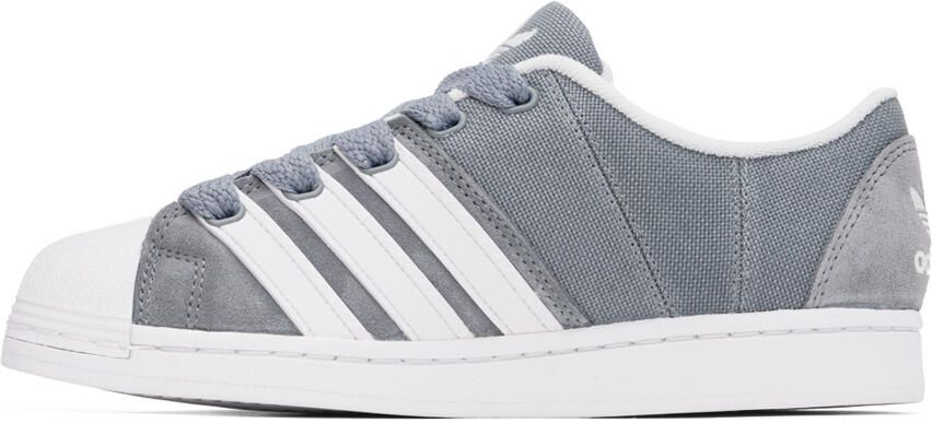 Adidas Originals Gray  White Superstar Supermodified Sneakers - Picture 2