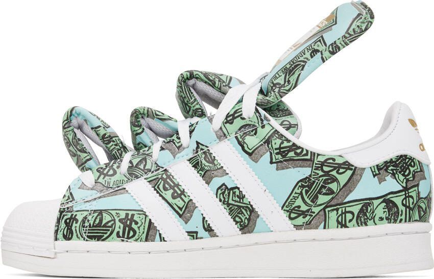Adidas Originals Green  Blue Jeremy Scott Edition Superstar Sneakers - Picture 3