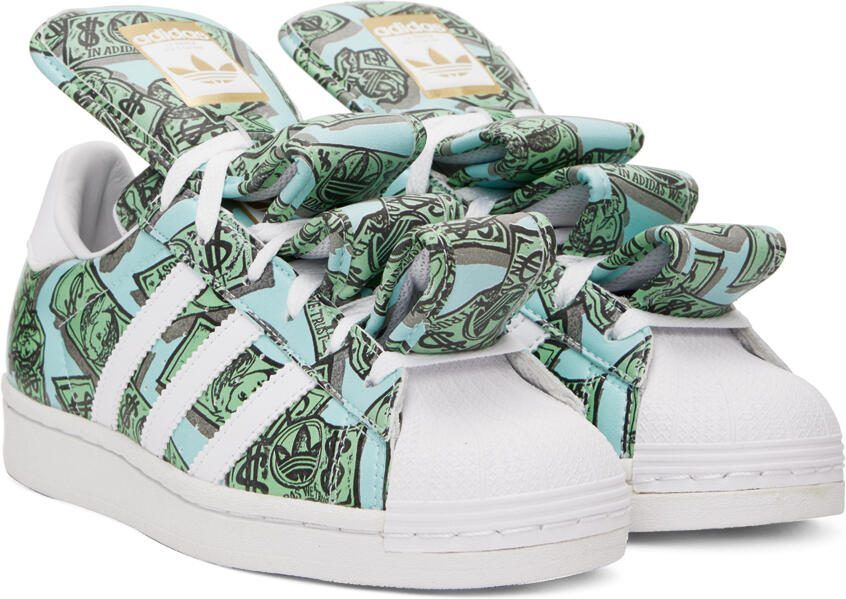 Adidas Originals Green  Blue Jeremy Scott Edition Superstar Sneakers - Picture 2