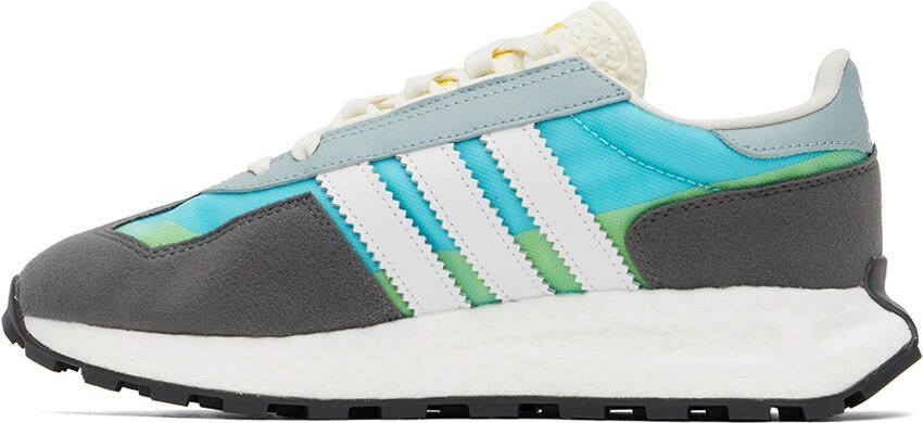 Adidas Originals Gray  Blue Retropy E5 Sneakers - Picture 4