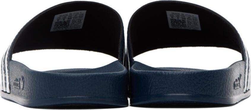 Adidas Originals Navy  White Adilette Slides - Picture 5