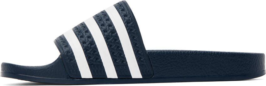 Adidas Originals Navy  White Adilette Slides - Picture 3