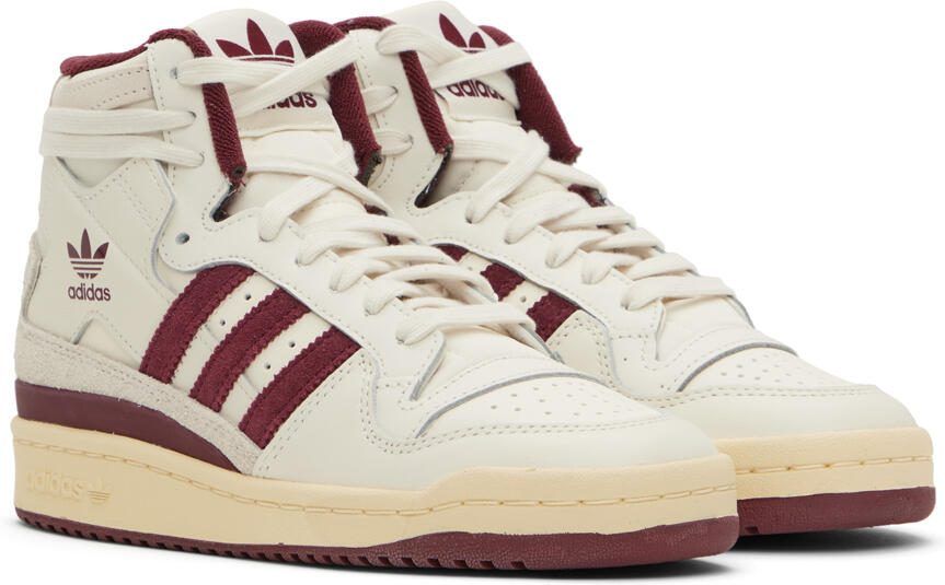 Adidas Originals Off-White  Burgundy Forum 84 Sneakers - Picture 2