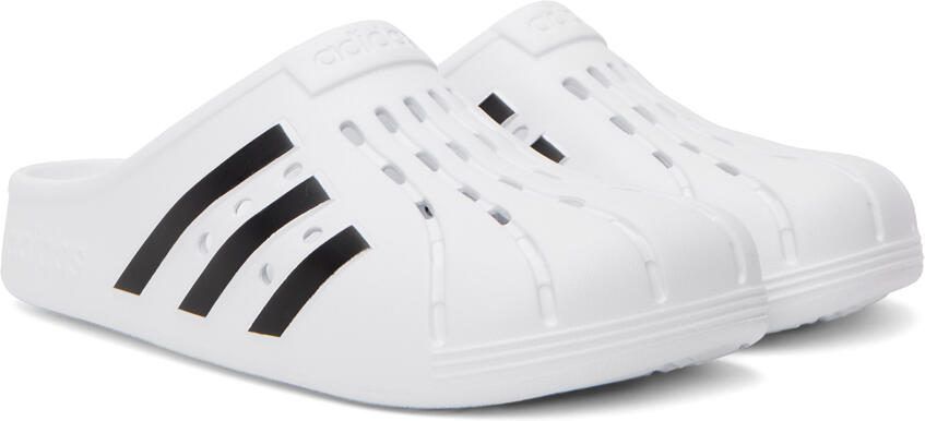 Adidas Originals White  Black Adilette Clog Sandals - Picture 2