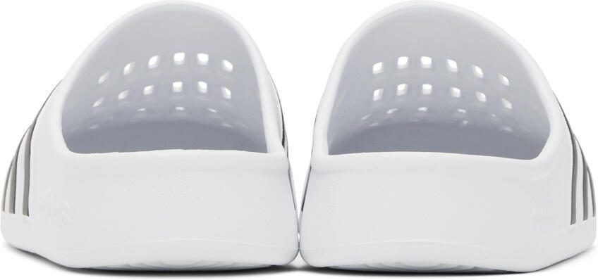Adidas Originals White  Black Adilette Clog Sandals