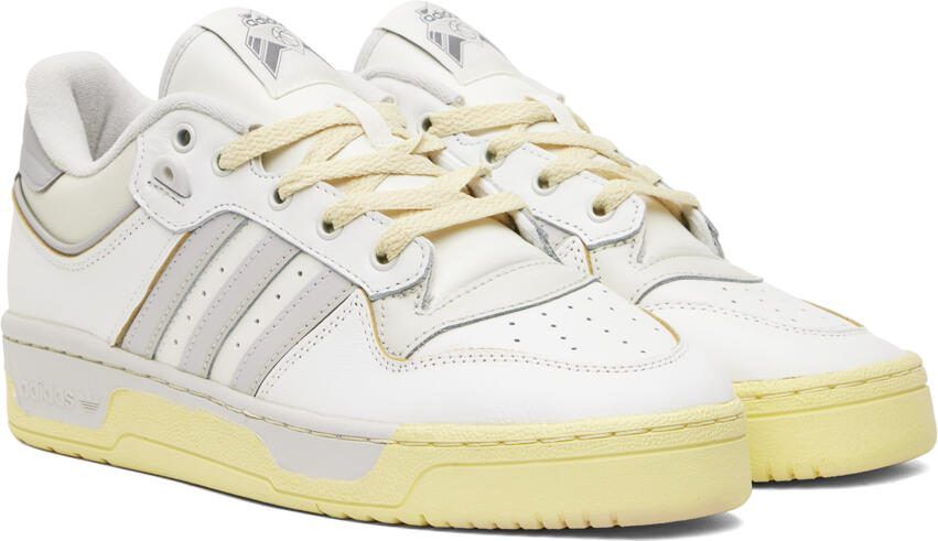 Adidas Originals White  Beige Rivalry Low 86 Sneakers - Picture 2