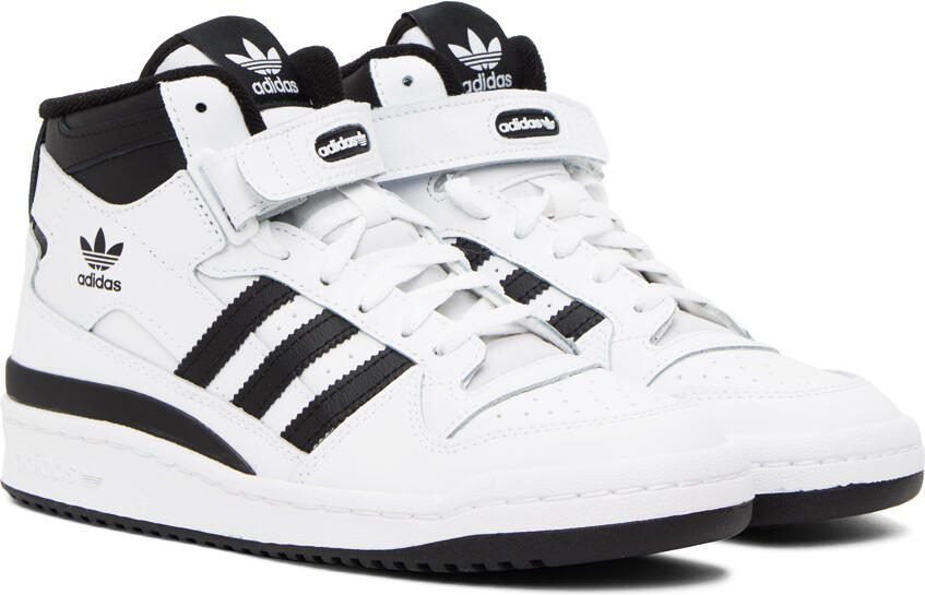 Adidas Originals White  Black Forum Mid Sneakers - Picture 2