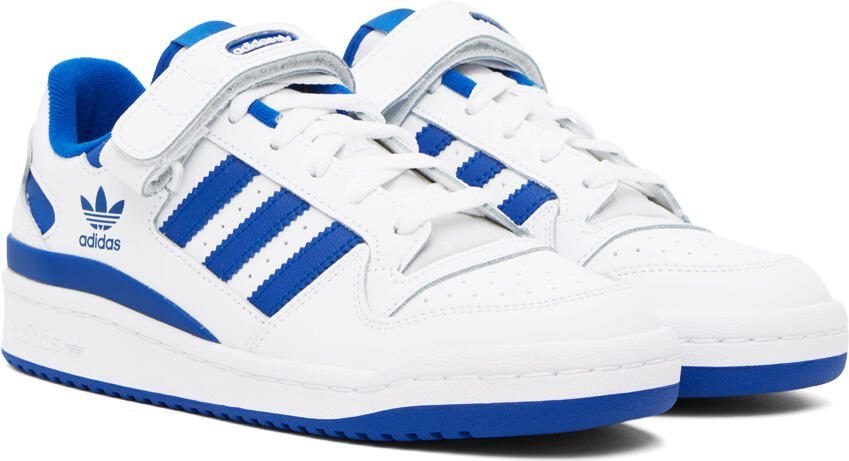 Adidas Originals White  Blue Forum Low Sneakers - Picture 2