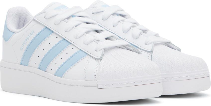 Adidas Originals White  Blue Superstar XLG Sneakers