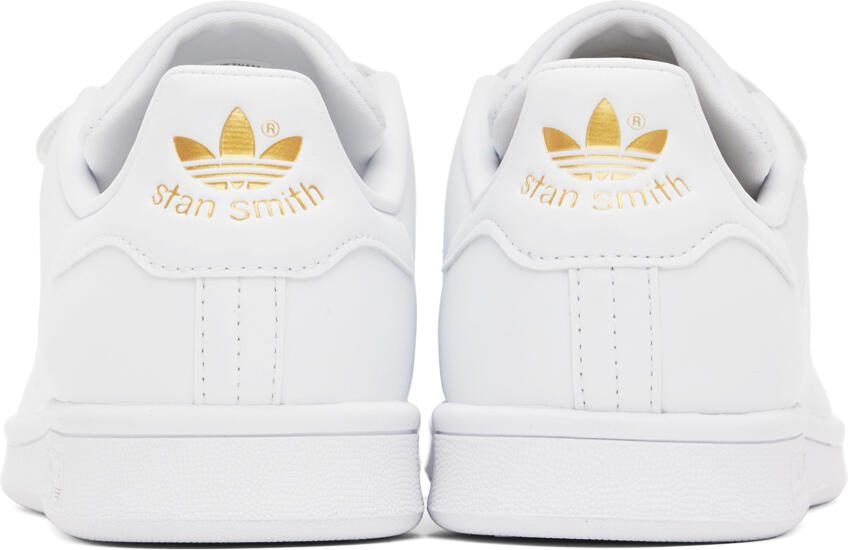 Adidas Originals White  Gold Stan Smith Sneakers - Picture 9