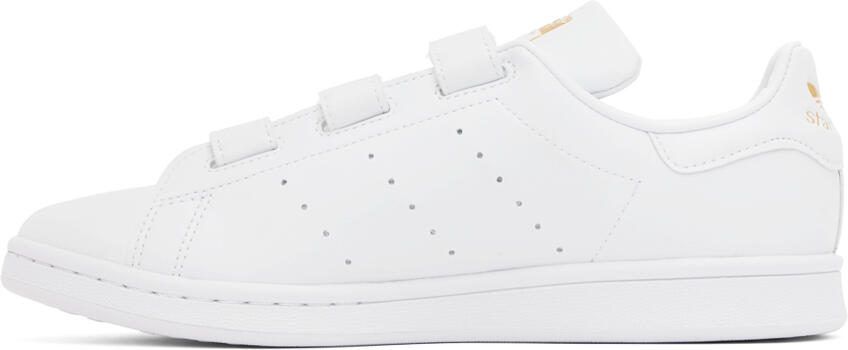 Adidas Originals White  Gold Stan Smith Sneakers - Picture 6