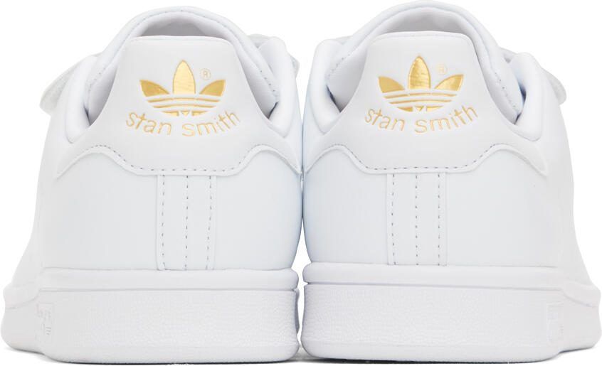 Adidas Originals White  Gold Stan Smith Sneakers