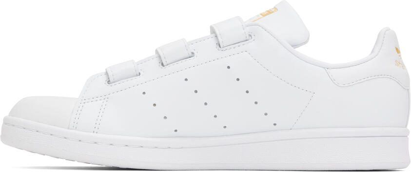 Adidas Originals White  Gold Stan Smith Sneakers - Picture 5