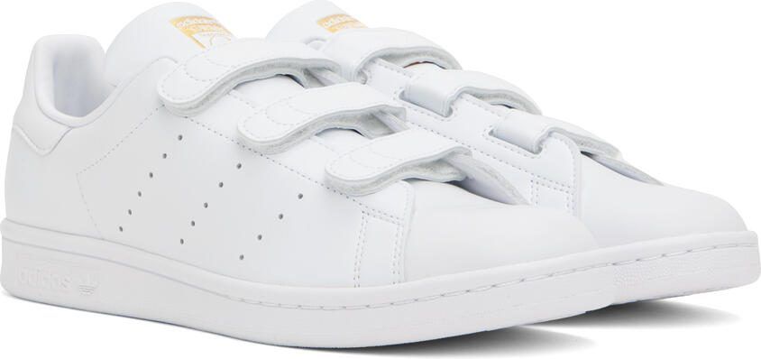 Adidas Originals White  Gold Stan Smith Sneakers - Picture 3