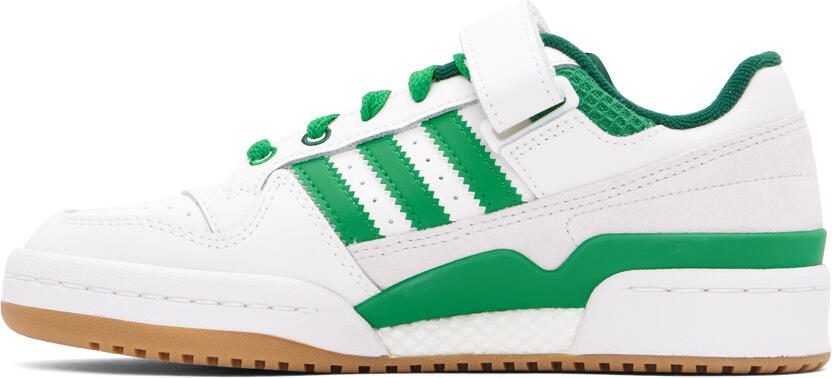 Adidas Originals White  Green Forum Low Sneakers - Picture 3