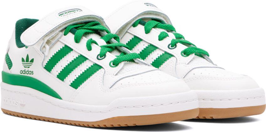 Adidas Originals White  Green Forum Low Sneakers - Picture 2