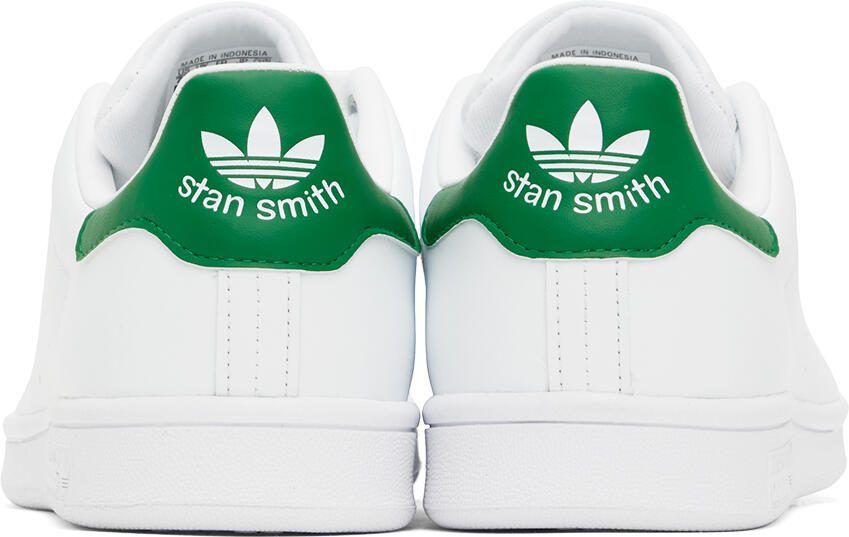 Adidas Originals White  Green Stan Smith Sneakers - Picture 3