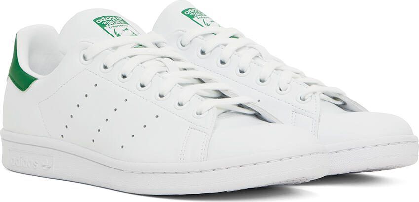 Adidas Originals White  Green Stan Smith Sneakers - Picture 11