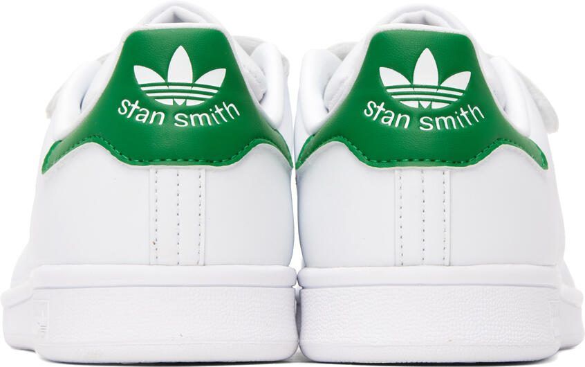 Adidas Originals White  Green Stan Smith Sneakers - Picture 4
