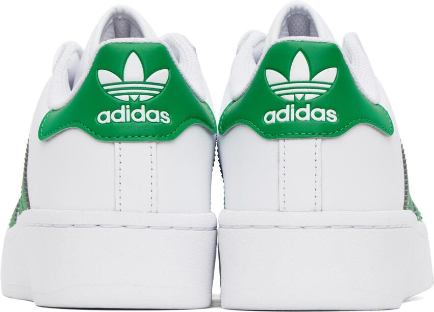 Adidas Originals White  Green Superstar Sneakers