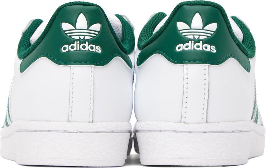 Adidas Originals White  Green Superstar Sneakers