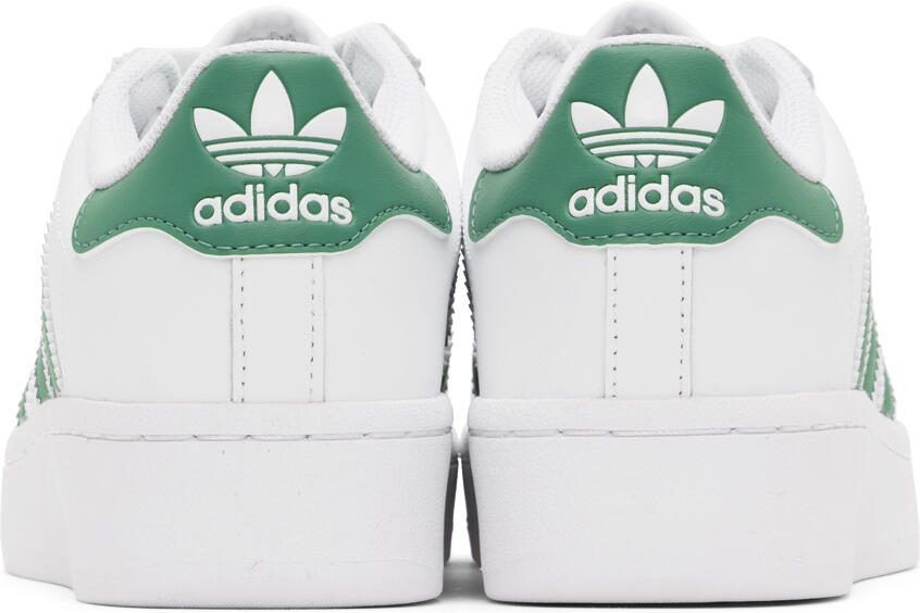Adidas Originals White  Green Superstar XLG Sneakers