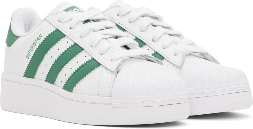 Adidas Originals White  Green Superstar XLG Sneakers - Picture 2