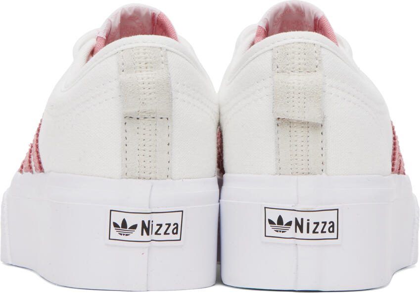 Adidas Originals White  Pink Nizza Platform Sneakers
