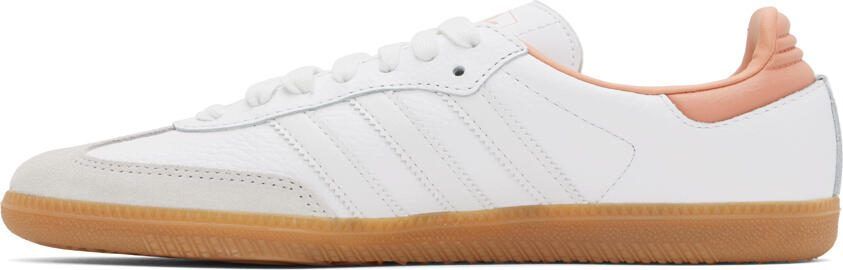Adidas Originals White  Pink Samba OG Sneakers - Picture 3