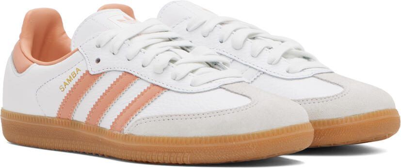Adidas Originals White  Pink Samba OG Sneakers - Picture 2