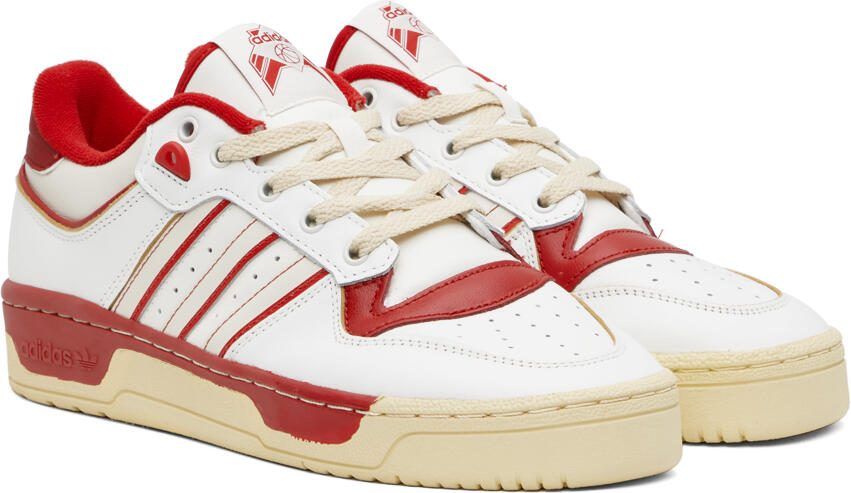 Adidas Originals White  Red Rivalry Low 86 Sneakers - Picture 2