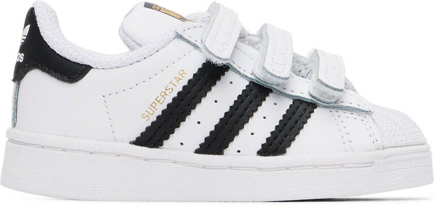 Adidas Kids Baby White  Black Superstar Sneakers - Picture 4