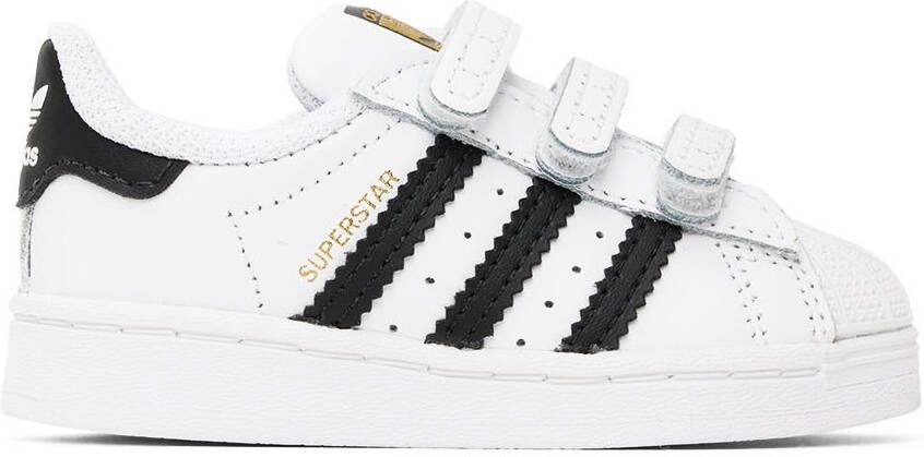 Adidas Kids Baby White  Black Superstar Sneakers - Picture 4
