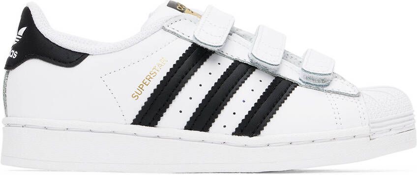 Adidas Kids White  Black Superstar Little Kids Sneakers - Picture 6