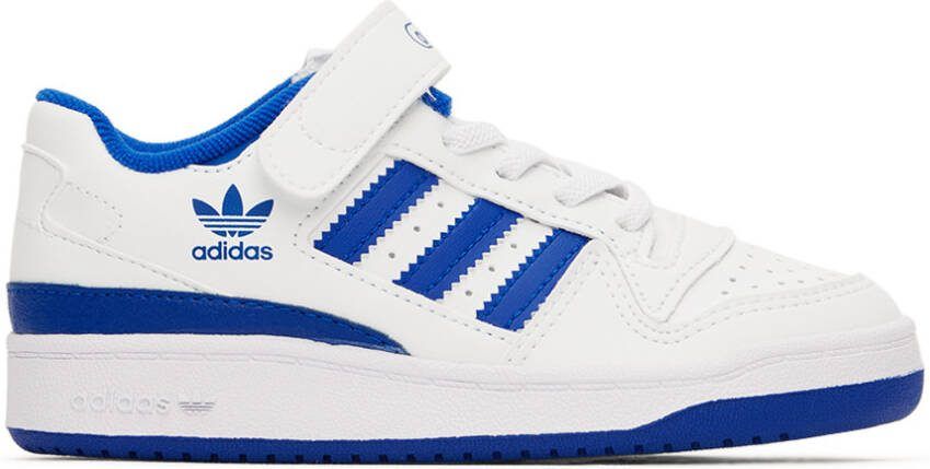 Adidas Kids White  Blue Forum Low Little Kids Sneakers - Picture 2