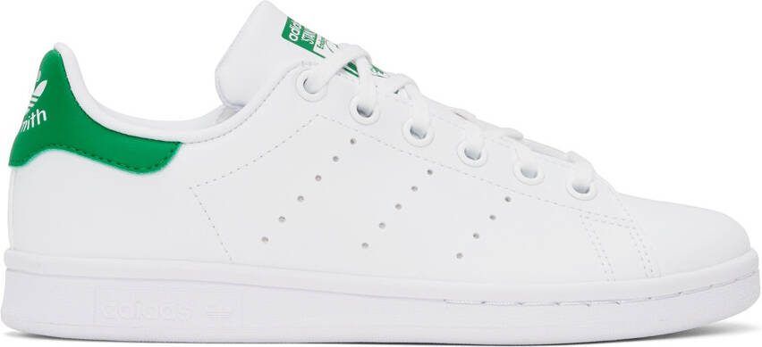 Adidas Kids White  Green Stan Smith Big Kids Sneakers - Picture 4