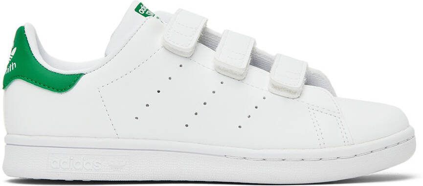 Adidas Kids White  Green Stan Smith Little Kids Sneakers - Picture 5