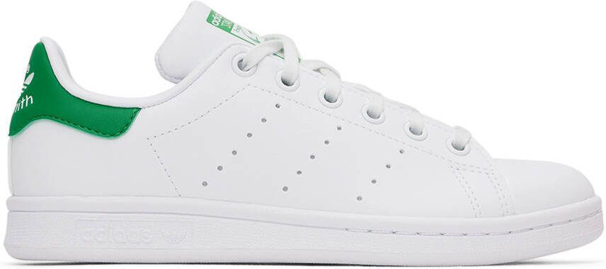 Adidas Kids White  Green Stan Smith Big Kids Sneakers - Picture 5