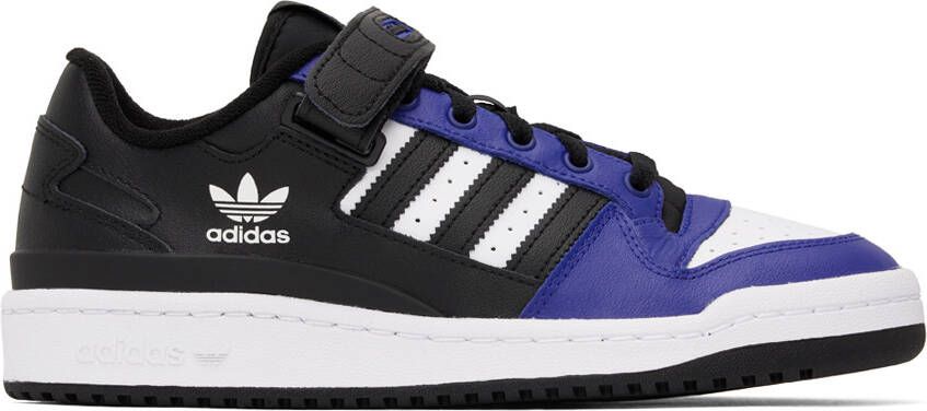 Adidas Originals Black  Blue Forum Low Sneakers - Picture 5