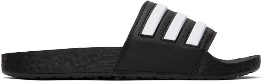 Adidas Originals Black  White Adilette Boost Slides - Picture 5