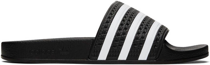 Adidas Originals Black  White Adilette Slides - Picture 5