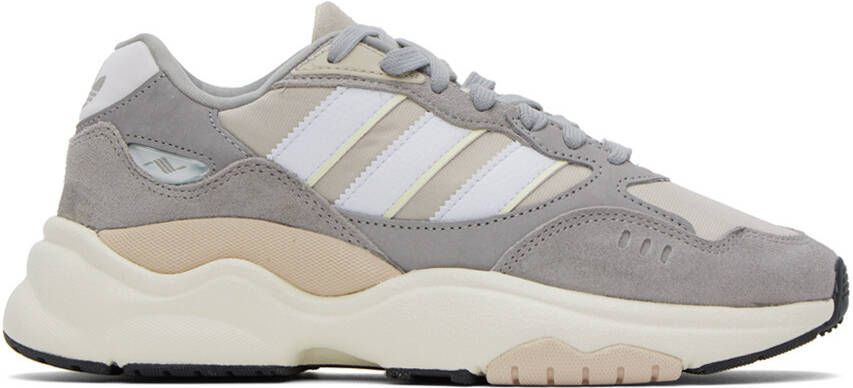 Adidas Originals Gray  Beige Retropy F90 Sneakers - Picture 5