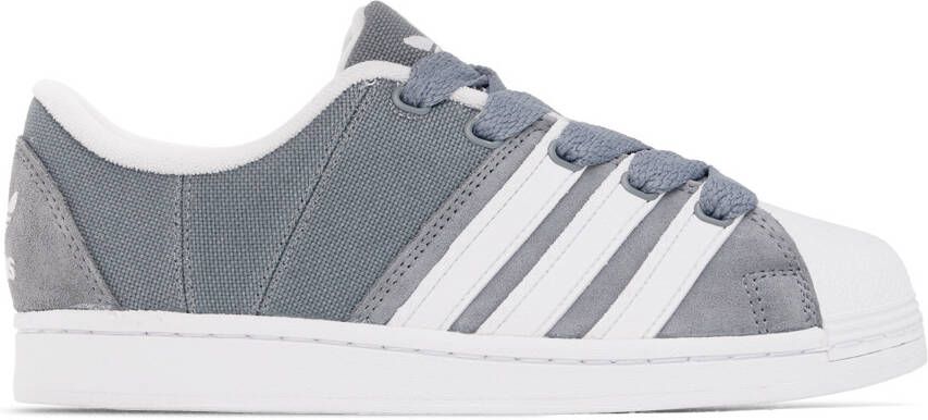 Adidas Originals Gray  White Superstar Supermodified Sneakers - Picture 3