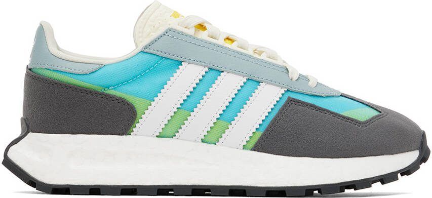 Adidas Originals Gray  Blue Retropy E5 Sneakers - Picture 3