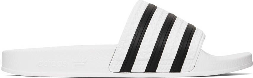 Adidas Originals Black  White Adilette Slides - Picture 6